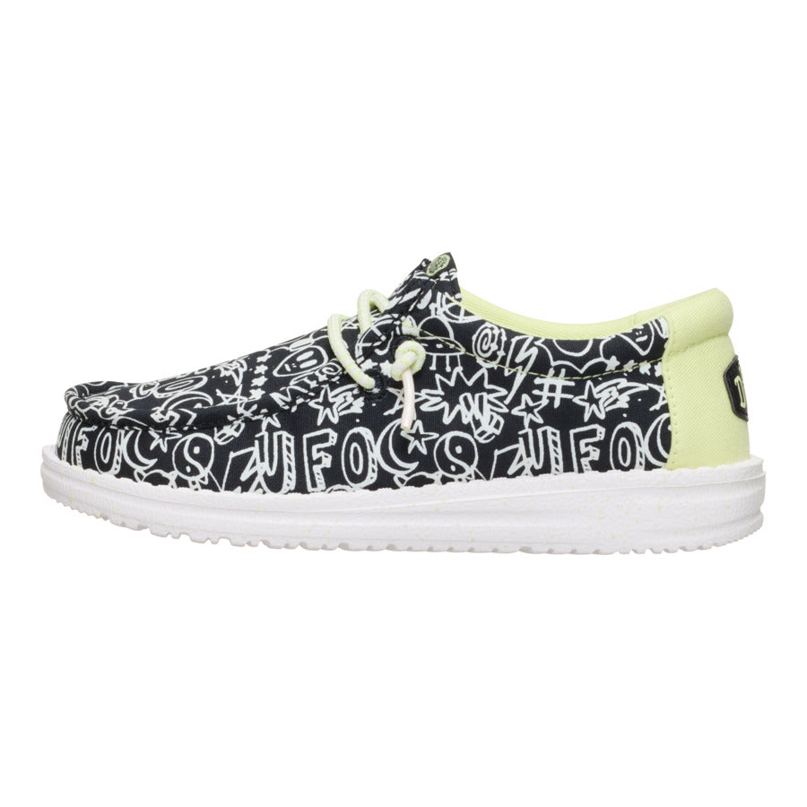 hey dude Wally Youth Space Glow Black/White