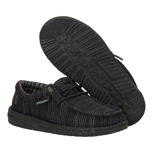 Hey Dude Wally Youth Stretch Mesh Black/Black