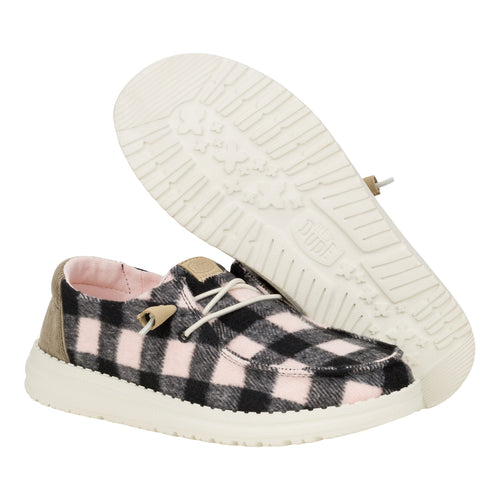 Hey Dude Wendy Buffalo Plaid Pale Pink/Black