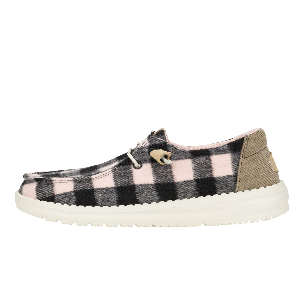 hey dude Wendy Buffalo Plaid Pale Pink/Black