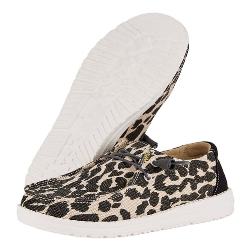 Hey Dude Wendy Leopard Sparkle Wide Leopard Tan