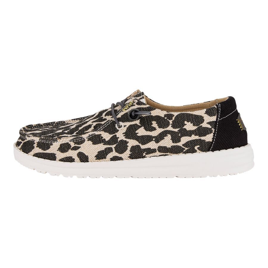 hey dude Wendy Leopard Sparkle Wide Leopard Tan