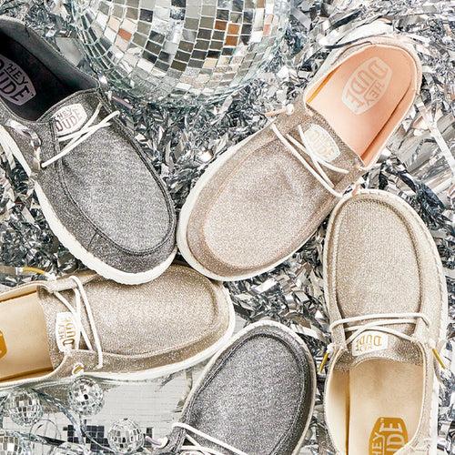 Hey Dude Wendy Metallic Sparkle Charcoal