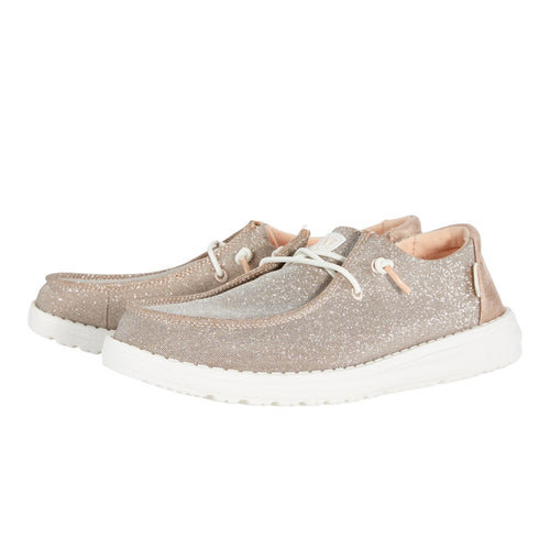 Hey Dude Wendy Metallic Sparkle Wide Rose Gold