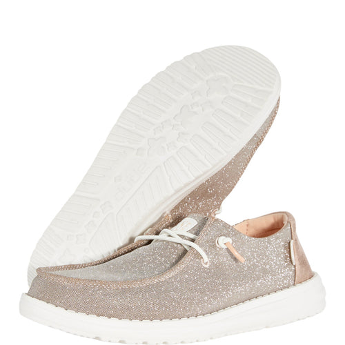 Hey Dude Wendy Metallic Sparkle Wide Rose Gold