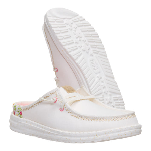Hey Dude Wendy Slip Embroidered Floral Off White