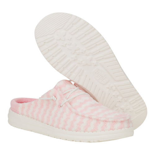 Hey Dude Wendy Slip Terry Stripe Stripe Pink/White