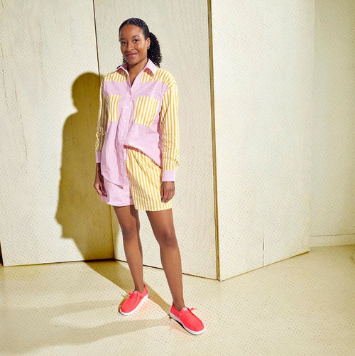 Hey Dude Wendy Stretch Canvas Fiery Coral