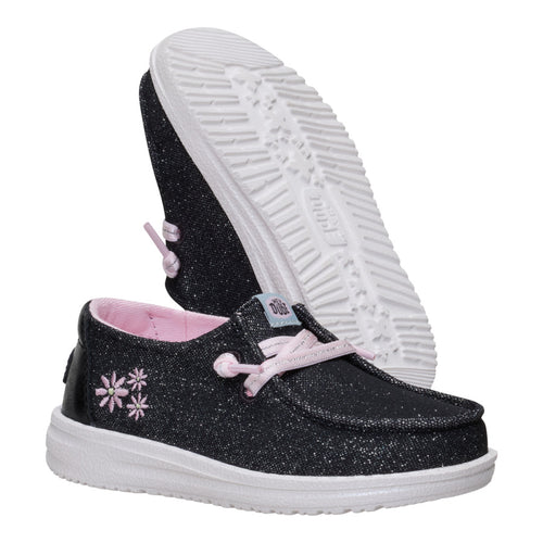 Hey Dude Wendy Toddler Shimmer Flower Charcoal