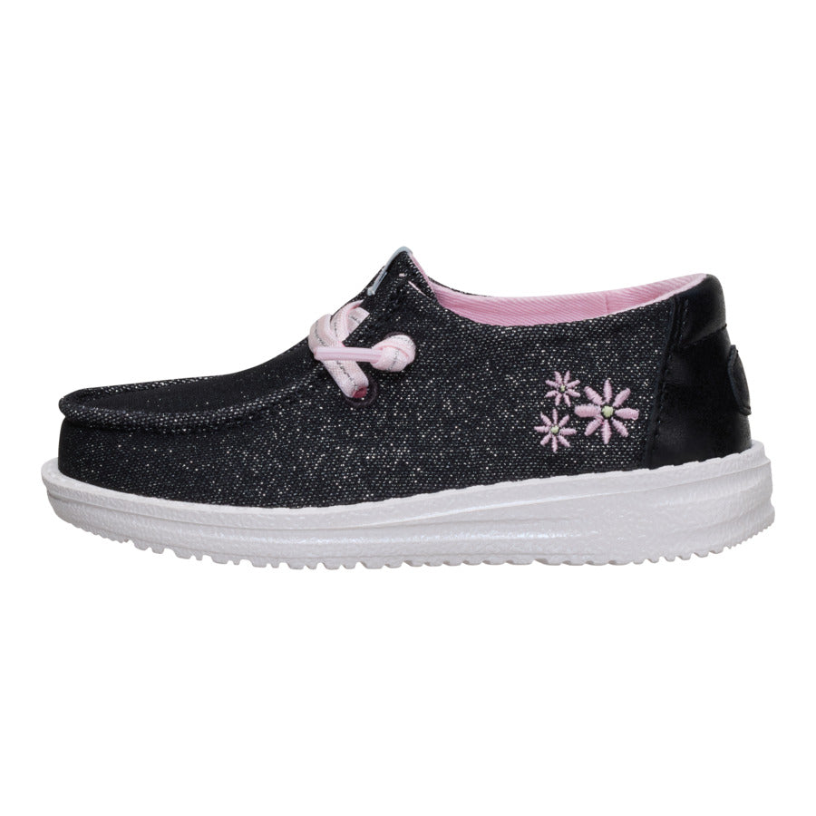 hey dude Wendy Toddler Shimmer Flower Charcoal