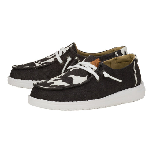 Hey Dude Wendy Youth Animal Black/Cow
