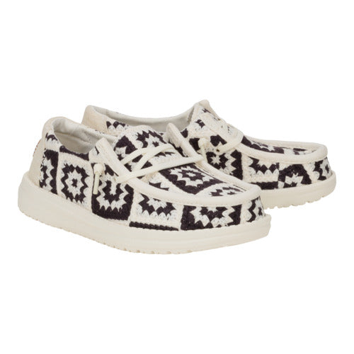 Hey Dude Wendy Youth Cottage Crochet Black/Multi