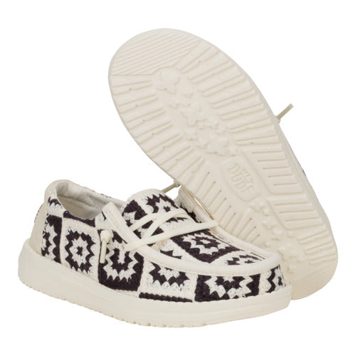 Hey Dude Wendy Youth Cottage Crochet Black/Multi