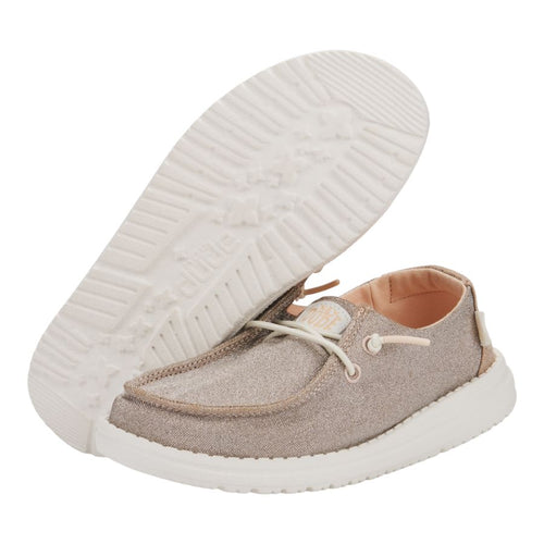 Hey Dude Wendy Youth Metallic Sparkle Rose Gold