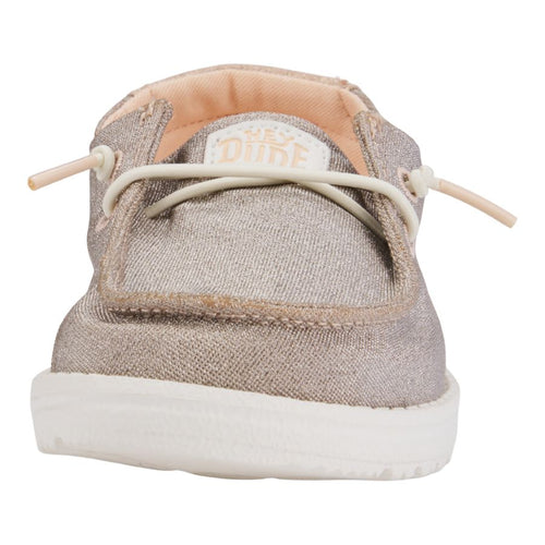 Hey Dude Wendy Youth Metallic Sparkle Rose Gold
