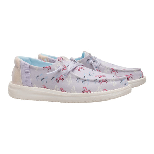 Hey Dude Wendy Youth Unicorn Sparkle Lilac