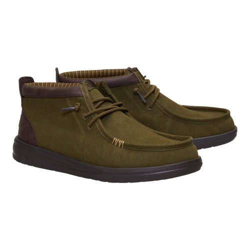 Hey Dude Wally Mid Gripr Vin Classic Dark Olive/Mole Brown