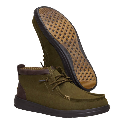 Hey Dude Wally Mid Gripr Vin Classic Dark Olive/Mole Brown