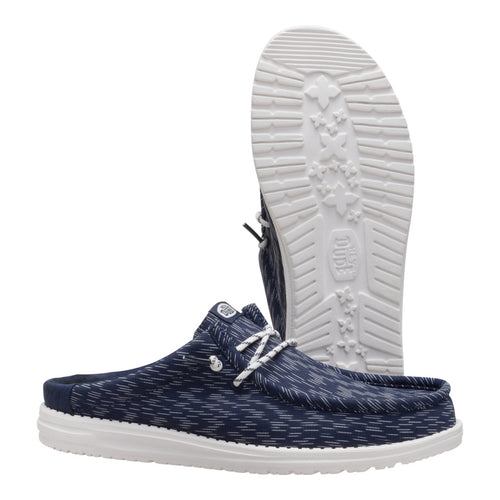 Hey Dude Wally Slip Jersey Jacquard Navy Blazer/White