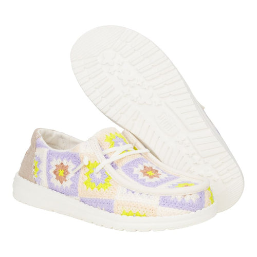 Hey Dude Wendy Cottage Crochet Egret/Lavender/Multi