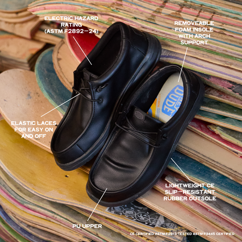 Hey Dude Wendy Work CE Classic Slip Resistant Wide Black