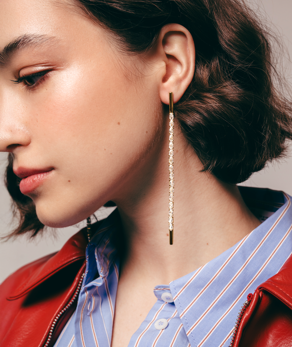 hey harper Crystal Chandelier Earrings