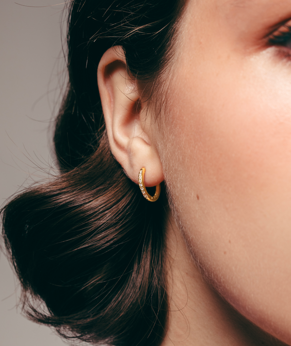 Hey Harper Crystal Huggie Hoop Earrings