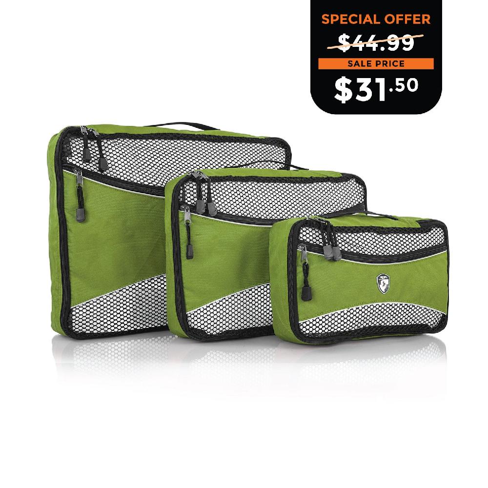 Heys Ecotex 3 Piece Packing Cube Set™ with Front Zippered Pocket