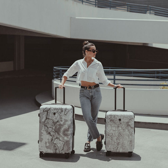 Heys Journey 3G Fashion Spinner® 26 Inch Luggage - Black/White Map