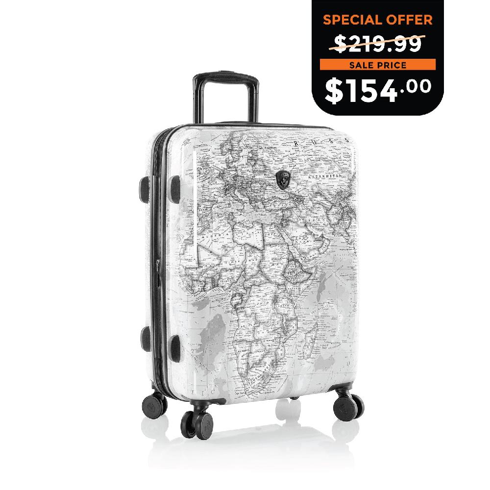Heys Journey 3G Fashion Spinner® 26 Inch Luggage - Black/White Map