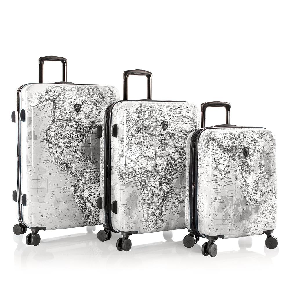 Heys Journey 3G Fashion Spinner® 3 Piece Luggage Set - Black/White Map