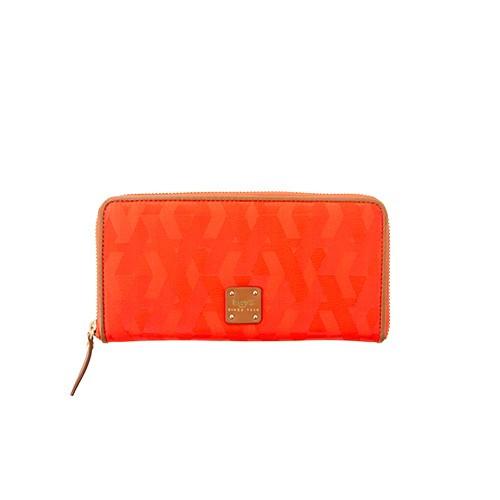 Heys Signature Jacquard Nylon Zippered Wallet - Orange