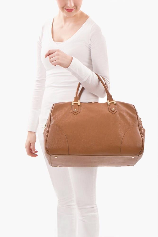 Heys Soho Classic Pebbled/Patent Large Satchel - Black