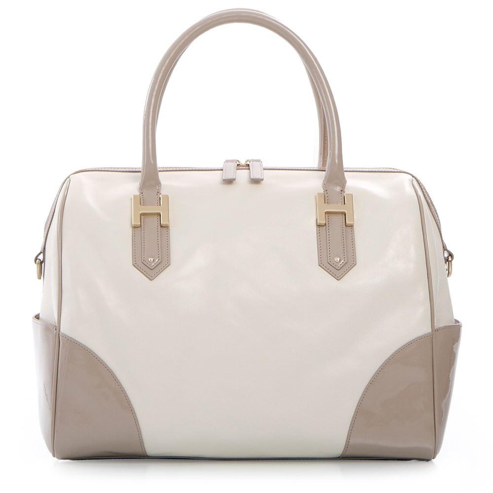 Heys Soho Classic Two-Tone Large Satchel - Bone/Taupe