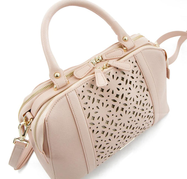 Heys Spring Bliss Laser Cut Doctor’s Satchel W. Double Zip Compartments - Blush