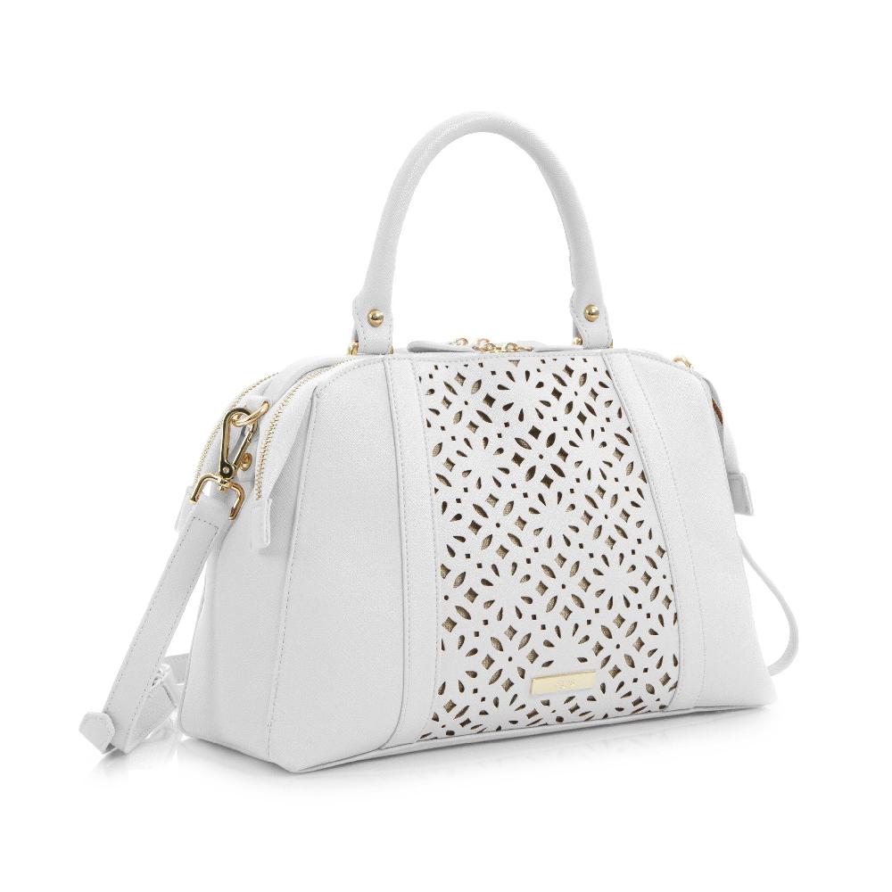 Heys Spring Bliss Laser Cut Doctor’s Satchel w. Double Zip Compartments - White