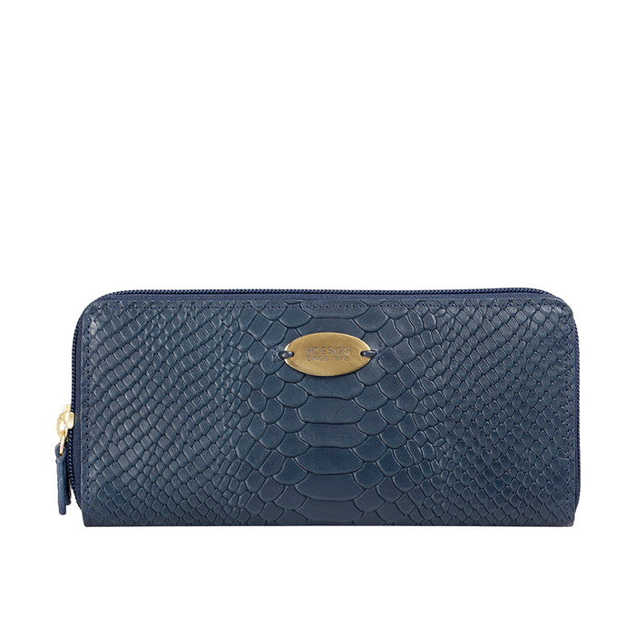 hidesign ANGARA W3(RF) SB DOUBLE ZIP AROUND WALLET Blue