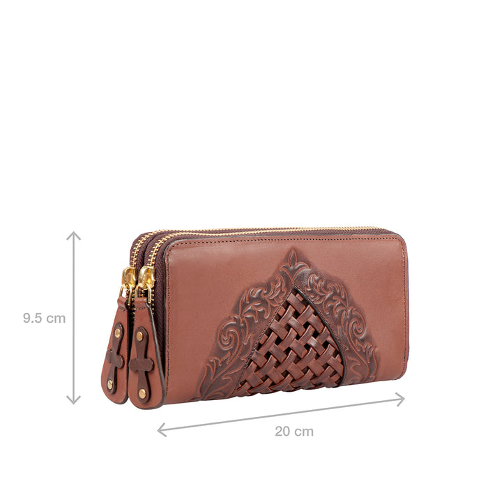 Hidesign BELLE STAR W4 DOUBLE ZIP AROUND WALLET Brown