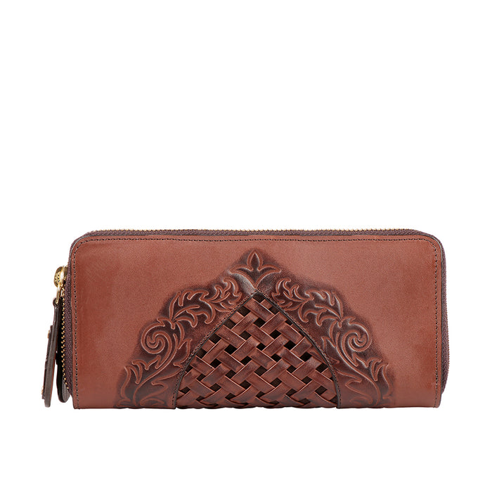 hidesign BELLE STAR W4 DOUBLE ZIP AROUND WALLET Brown