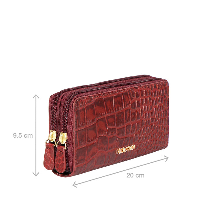 Hidesign EE ANGARA W3-M DOUBLE ZIP AROUND WALLET Red