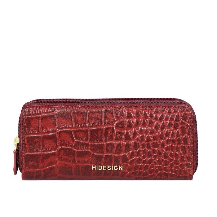 hidesign EE ANGARA W3-M DOUBLE ZIP AROUND WALLET Red