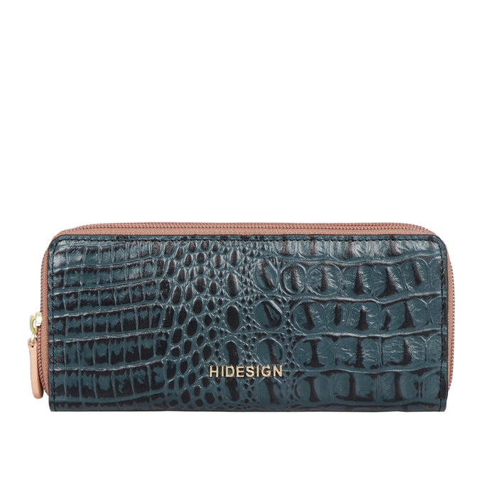 hidesign EE VIOLA W2-M DOUBLE ZIP AROUND WALLET Blue