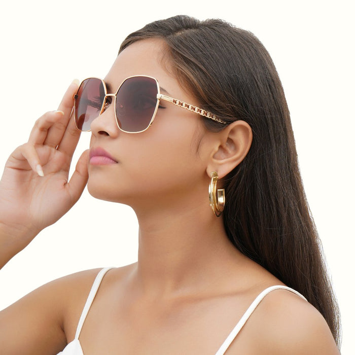 Hidesign AVALON RECTANGLE SUNGLASS Brown