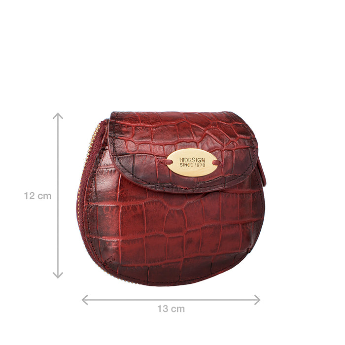 Hidesign CROCO W2 ZIP AROUND WALLET Red