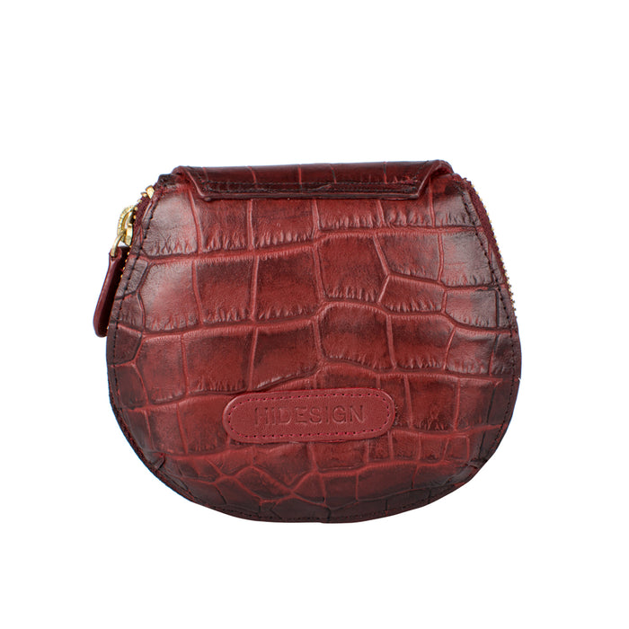 Hidesign CROCO W2 ZIP AROUND WALLET Red