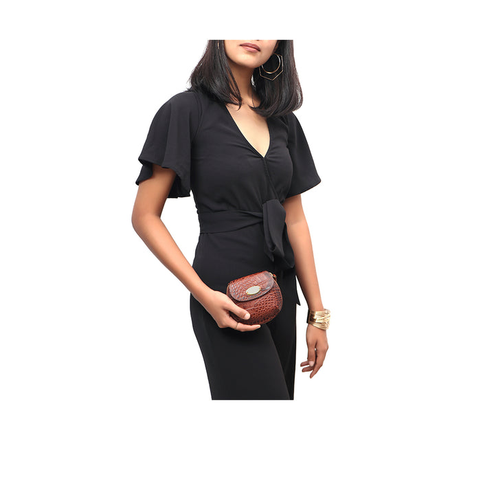 Hidesign CROCO W2 ZIP AROUND WALLET Tan