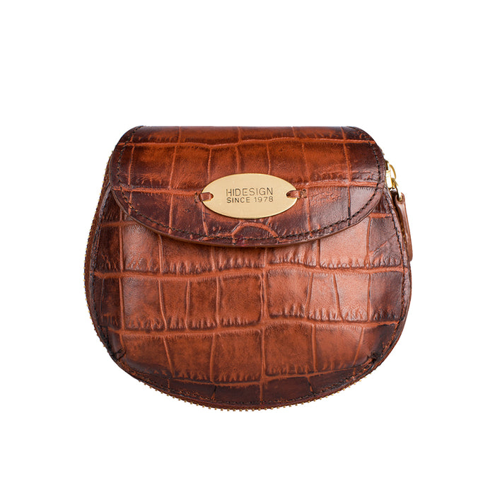 hidesign CROCO W2 ZIP AROUND WALLET Tan