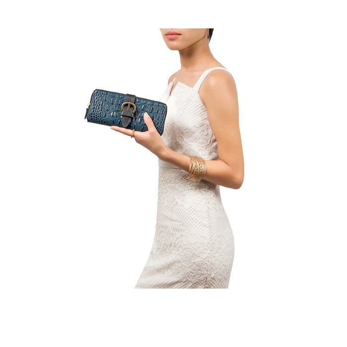 hidesign ELIZA W1 RF SB ZIP AROUND WALLET Blue