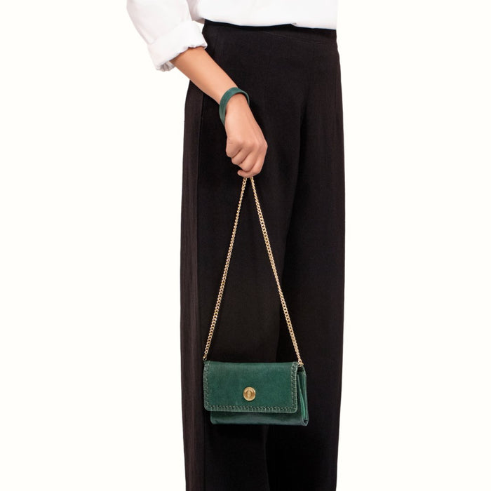 Hidesign FLOURISH W1 SLING WALLET Green