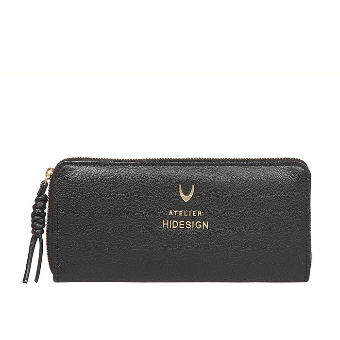 hidesign HERA W1 ZIP AROUND WALLET Black